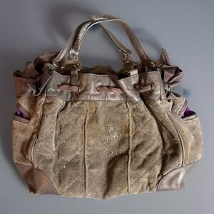 Juicy Couture Quilted Velvet Daydreamer Tote Preowned Y2K RARE Discoloration